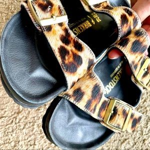 Birkenstock Faux Fur Leopard Arizona Sandals